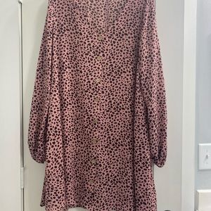 Pink leopard print dress